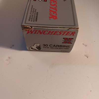 Winchester 30 carbine 110 gr. Hollow soft point Super X cartridges