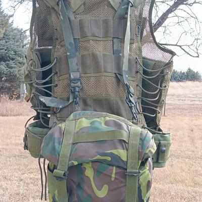 Military issued tactical vest with accessories.