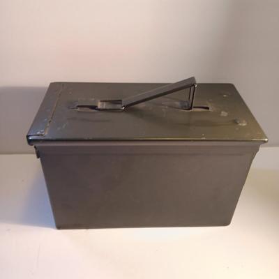 Green metal ammunition chest with no stencil