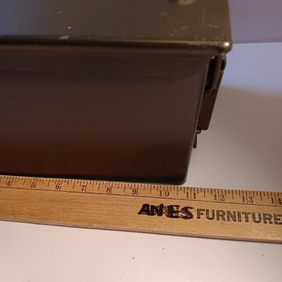 Green metal ammunition chest with no stencil