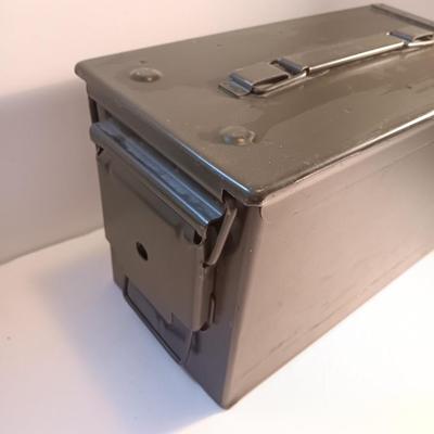 Green metal ammunition chest with no stencil