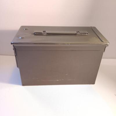 Green metal ammunition chest with no stencil