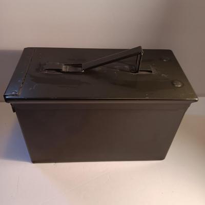 Green metal ammunition chest with no stencil