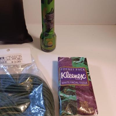 Survival / Camping gear - Swiss army knife - compass- flashlights- safe drinking straw - paracord - rain jacket and more