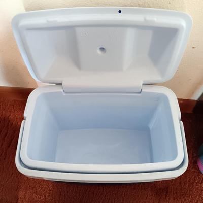 Small clean cooler with two water containers