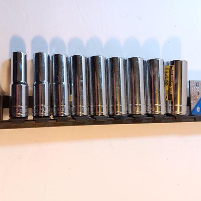 Husky 9 piece deep socket set SAE 1/2"