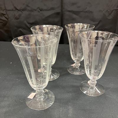 4 ETCHED GLASS STEMWARE
