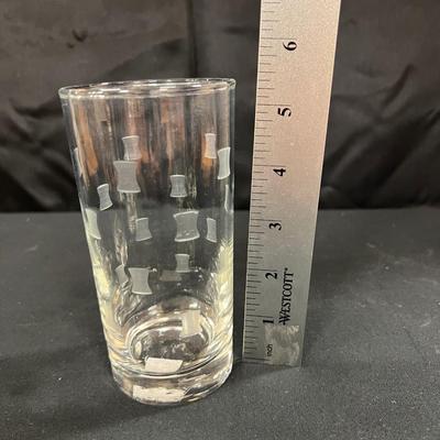 6 ETCHED DRINKING GLASSES