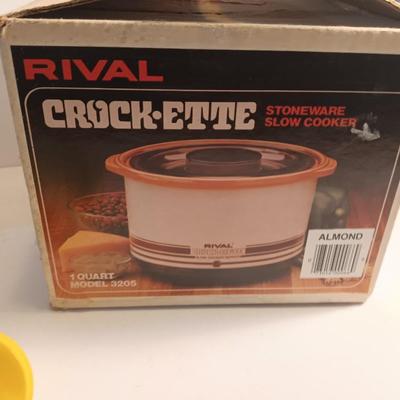 Gourmet coffee mill and Rival Crock-ette stoneware slow cooker Great for dips!
