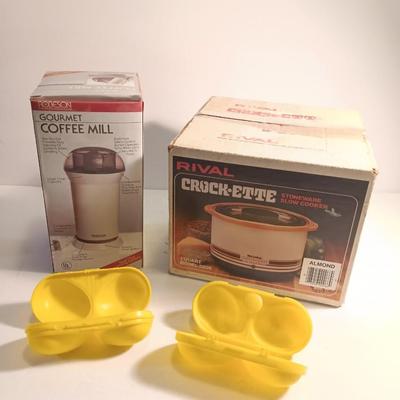Gourmet coffee mill and Rival Crock-ette stoneware slow cooker Great for dips!