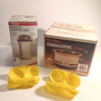 Gourmet coffee mill and Rival Crock-ette stoneware slow cooker Great for dips!