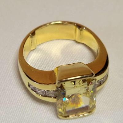 Yellow Synthetic Stone Ring