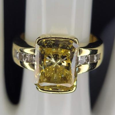 Yellow Synthetic Stone Ring