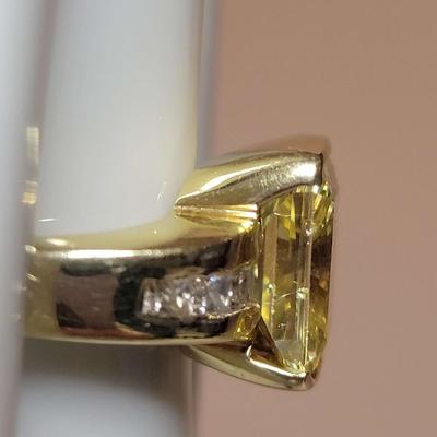 Yellow Synthetic Stone Ring