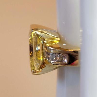 Yellow Synthetic Stone Ring