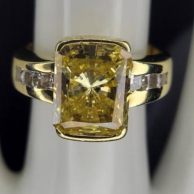 Yellow Synthetic Stone Ring