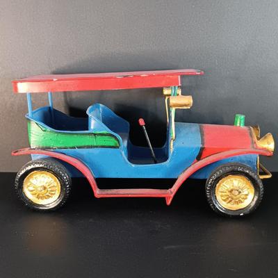 LOT 16C: Vintage Toy Collection- Three Hands Corp Wooden Horse Tricycles, Metal and Wood Cars, Mini Chess Set & More