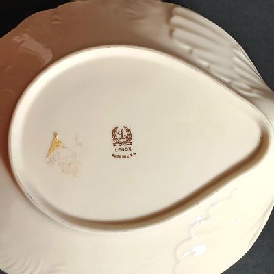 LOT 23K: Lenox Collection- Peacock Dish, Dove Bowl and Small Swan