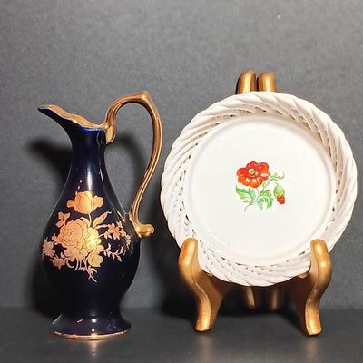 LOT 25K: Friedle MCM Metal-Work Flowers with Lord + Taylor Trinket Dish, Limoges Castel Mini Pitcher & More