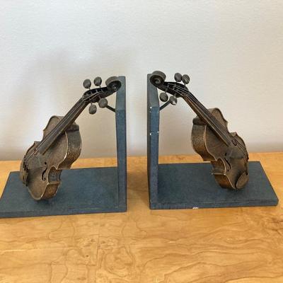 LOT 35B: Violins - Bookends and Tin Decorative Ornamental Styles