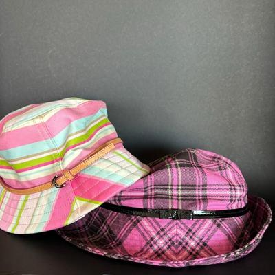 LOT 150B: Pink Coach Collection - Leather Bag, Two Bucket Hats, Two Scarves, Gloves And Wallet