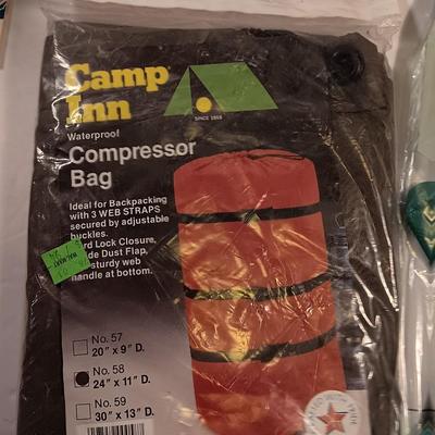 Survival / Camp gear - chemical gloves canteen all weather blanket compressor bag and more