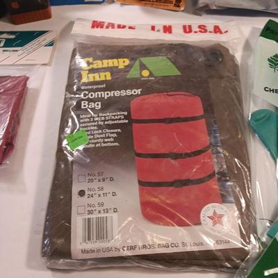 Survival / Camp gear - chemical gloves canteen all weather blanket compressor bag and more