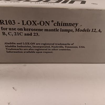 Aladdin Lox- on Chimney oil lantern shade with two Aladin Loxon Mantles