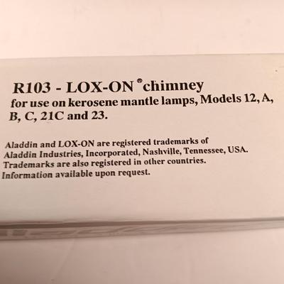 Aladdin Lox- on Chimney oil lantern shade with two Aladin Loxon Mantles