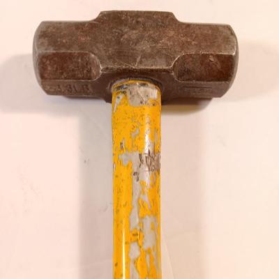 GRIP fabric tape measure with fiberglass handled 3.3 LB sledge hammer.