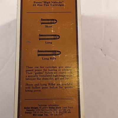 Peters 22 Rim fire High velocity cartridges - Ammunition