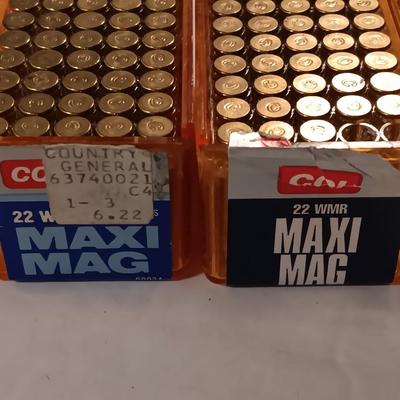 Two CCI 22WMR Maxi Mag Ammunition 50 rounds 22 hollow point