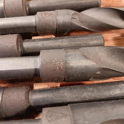 8-piece Silver and Deming Drill bit set in wooden box