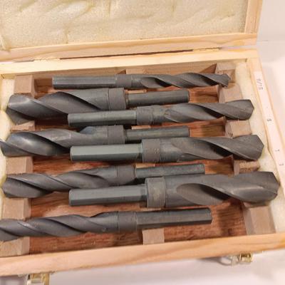 8-piece Silver and Deming Drill bit set in wooden box