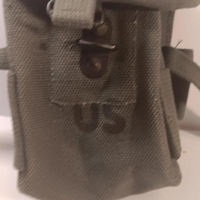 Military issued Vintage US military surplus cotton canvas belt pouch, tactical gear tool bag