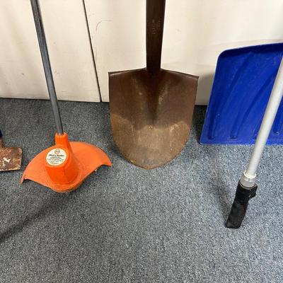 MISCELLANEOUS YARD TOOLS AND SNOW SHOVEL