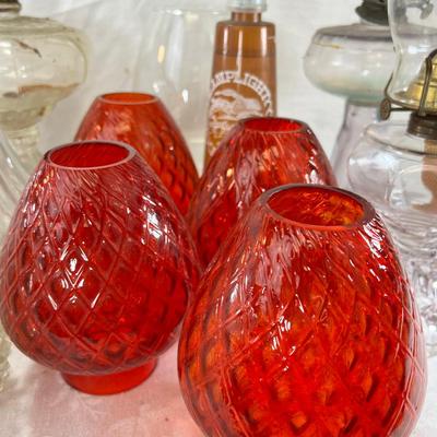 Oil Lamps and red chimneys