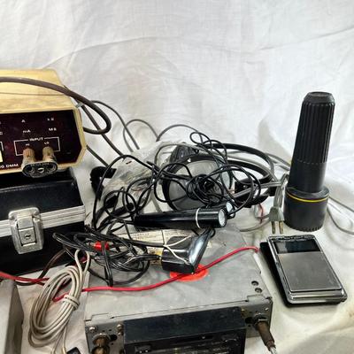 Vintage tape decks, meters, electronics, Flashlites
