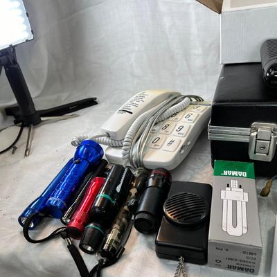Vintage tape decks, meters, electronics, Flashlites