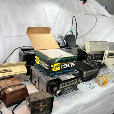 Vintage tape decks, meters, electronics, Flashlites