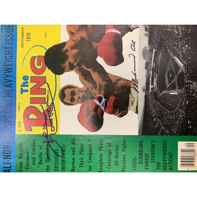 Muhammad Ali and Ken Norton signed Ring Magazine
