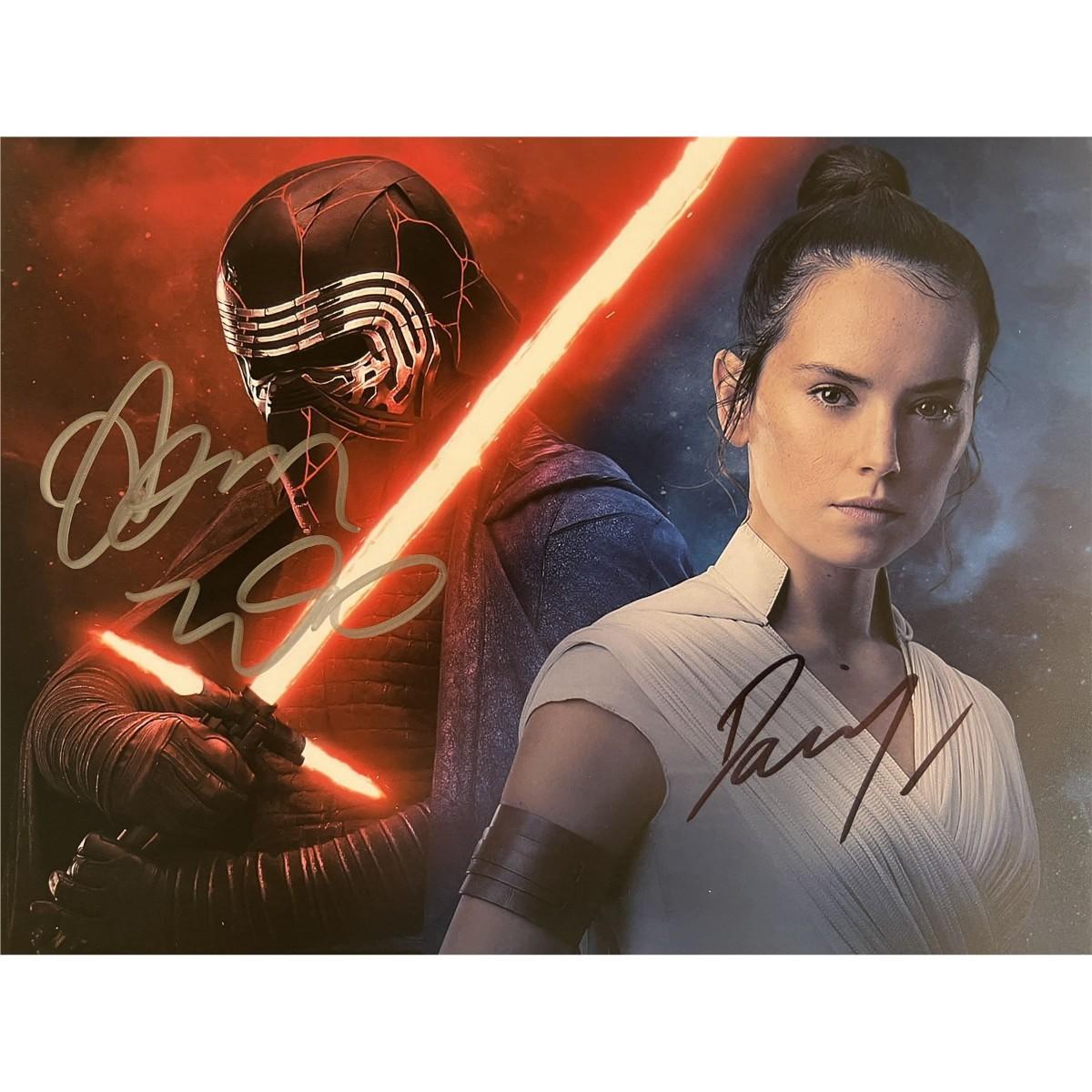 Star Wars Daisy Ridley Adam Driver signed movie photo | EstateSales.org