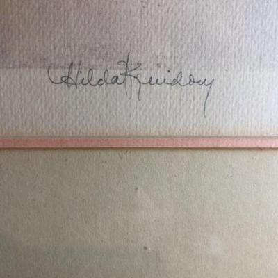 Hilda Rindom's Ring Around the Rosey Lithograph 131/250 Signed in Pencil Frame Size 21" x 32".