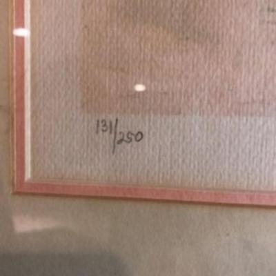 Hilda Rindom's Ring Around the Rosey Lithograph 131/250 Signed in Pencil Frame Size 21" x 32".