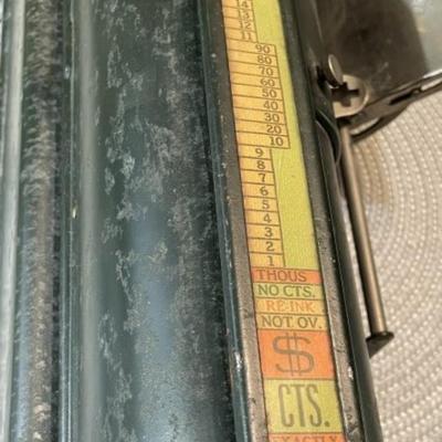 Todd Protectograph Co. Hand Crank Check Writer Early 1900's in Good Preowned Condition 16" Long.