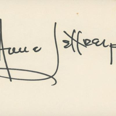 Anne Jeffreys signature cut