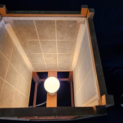 Wood and Rice Paper Lamp and Votive Light (LR-DW)