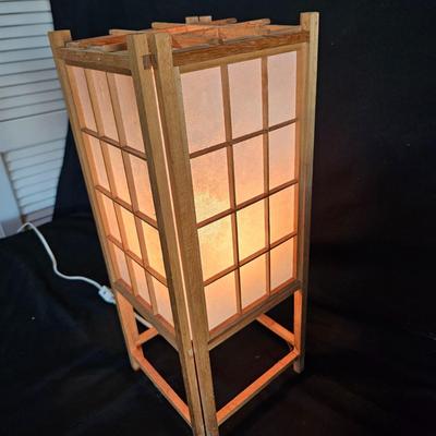 Wood and Rice Paper Lamp and Votive Light (LR-DW)