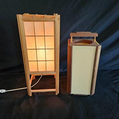 Wood and Rice Paper Lamp and Votive Light (LR-DW)