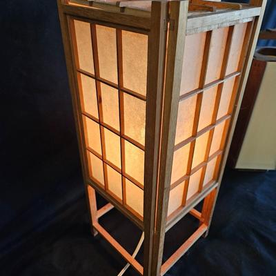 Wood and Rice Paper Lamp and Votive Light (LR-DW)